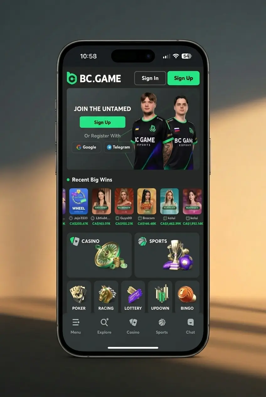 Step-by-step bonus claim process at BC Game Canada